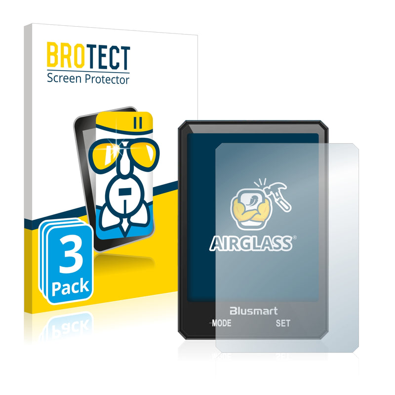 3x BROTECT AirGlass Glass Screen Protector for Blusmart Fahrradcomputer 2.8