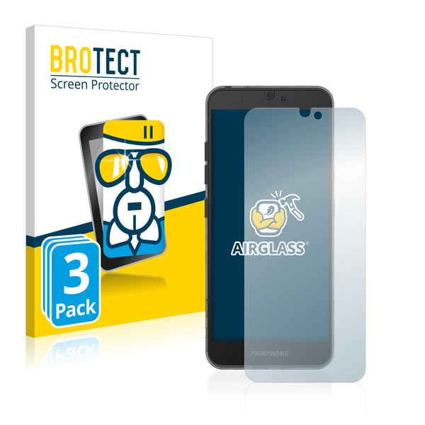 3x BROTECT AirGlass Glass Screen Protector for Fairphone 3