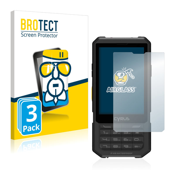 3x BROTECT AirGlass Glass Screen Protector for Cyrus CM 17 Hybrid