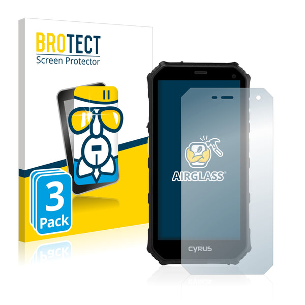 3x BROTECT AirGlass Glass Screen Protector for Cyrus CS24 2017