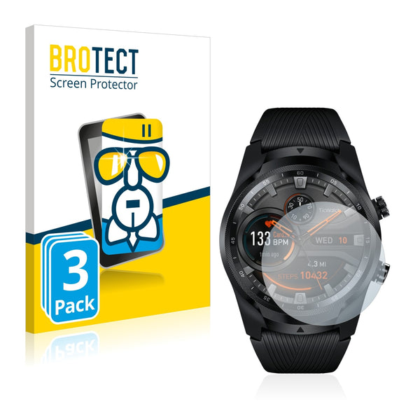 3x BROTECT AirGlass Glass Screen Protector for Mobvoi TicWatch Pro 4G/LTE