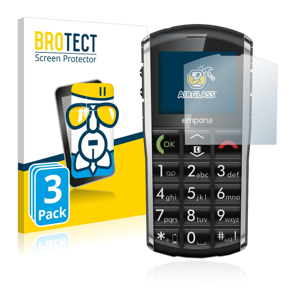 3x BROTECT AirGlass Glass Screen Protector for Emporia emporiaPURE