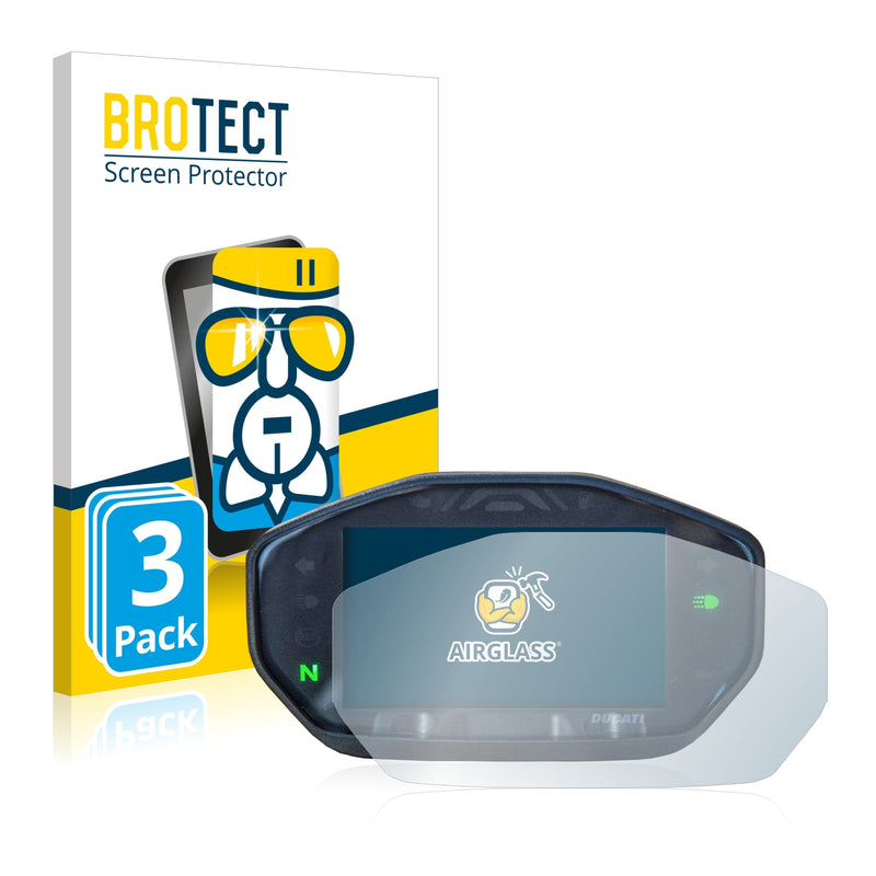 3x BROTECT AirGlass Glass Screen Protector for Ducati Monster / Monster + 2021