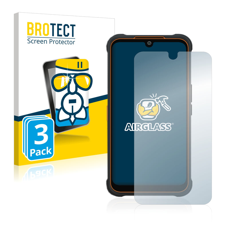 3x BROTECT AirGlass Glass Screen Protector for AGM Glory Pro