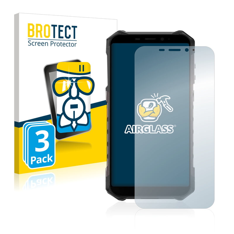 3x BROTECT AirGlass Glass Screen Protector for Ulefone Armor X9 Pro