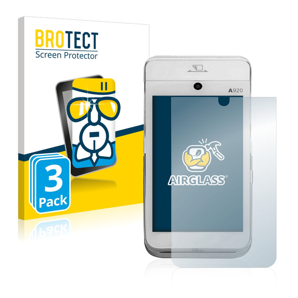 3x BROTECT AirGlass Glass Screen Protector for Concardis Mobile A920