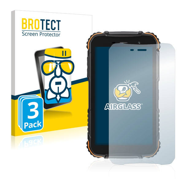 3x BROTECT AirGlass Glass Screen Protector for Doogee S35T