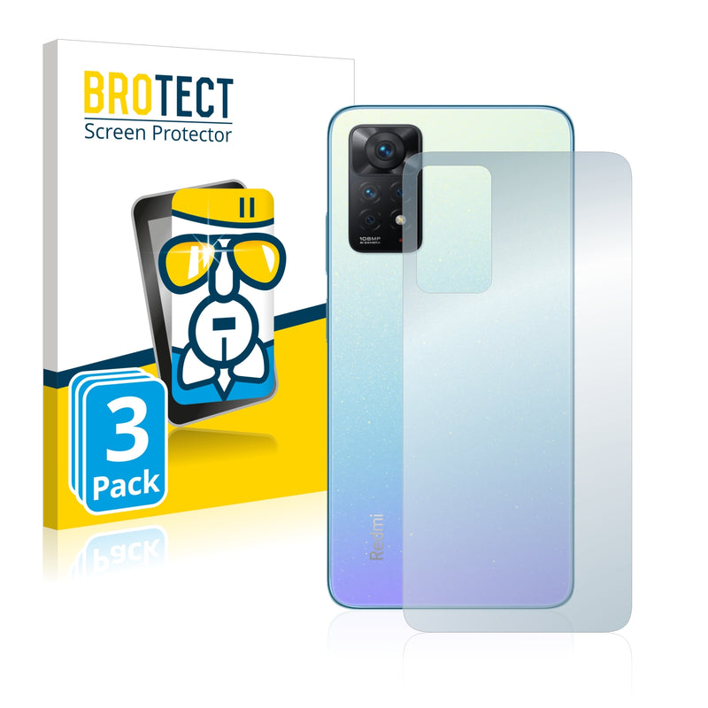 3x BROTECT AirGlass Glass Screen Protector for Xiaomi Redmi Note 11 Pro (Back)