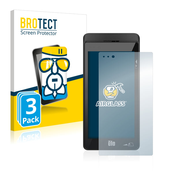 3x BROTECT AirGlass Glass Screen Protector for Elo TouchSystems M60 Pay Mobile Computer