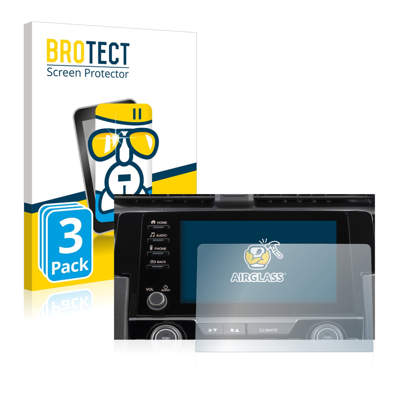 3x BROTECT AirGlass Glass Screen Protector for Honda Civic 2021 Connect Infotainment 7