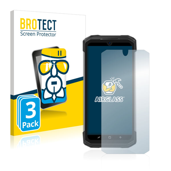 3x BROTECT AirGlass Glass Screen Protector for Doogee S98 Pro