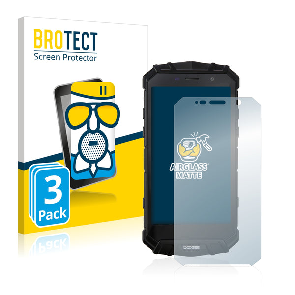 3x BROTECT AirGlass Matte Glass Screen Protector for Doogee S60