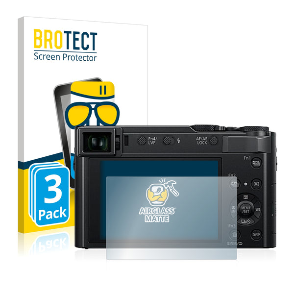 3x BROTECT AirGlass Matte Glass Screen Protector for Panasonic Lumix DC-TZ202