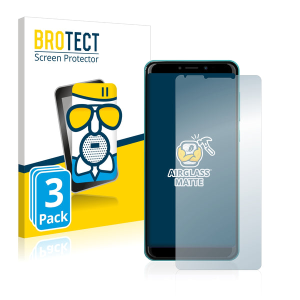 3x BROTECT AirGlass Matte Glass Screen Protector for Wiko Harry 2