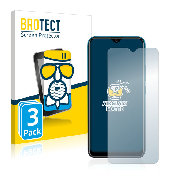 3x BROTECT AirGlass Matte Glass Screen Protector for Vivo Y15