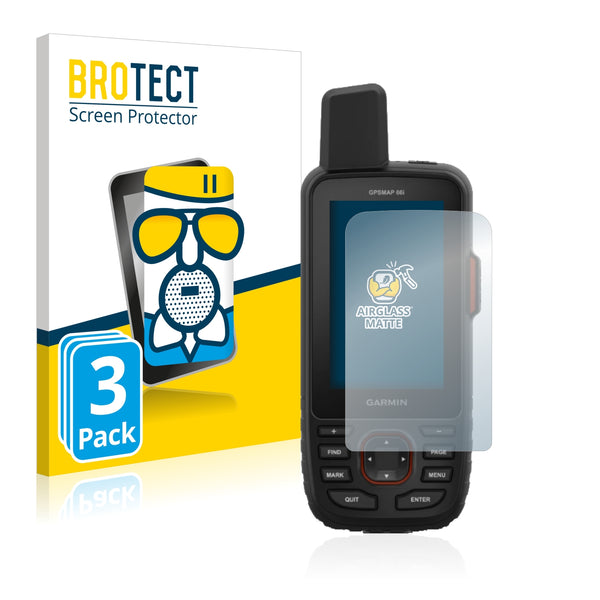 3x BROTECT AirGlass Matte Glass Screen Protector for Garmin GPSMAP 66i