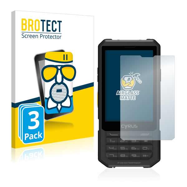 3x BROTECT AirGlass Matte Glass Screen Protector for Cyrus CM 17 Hybrid