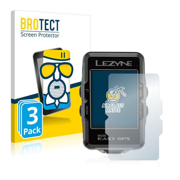 3x BROTECT AirGlass Matte Glass Screen Protector for Lezyne Macro Easy GPS