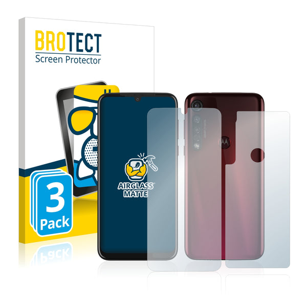 3x BROTECT AirGlass Matte Glass Screen Protector for Motorola Moto G8 Plus (Front + Back)