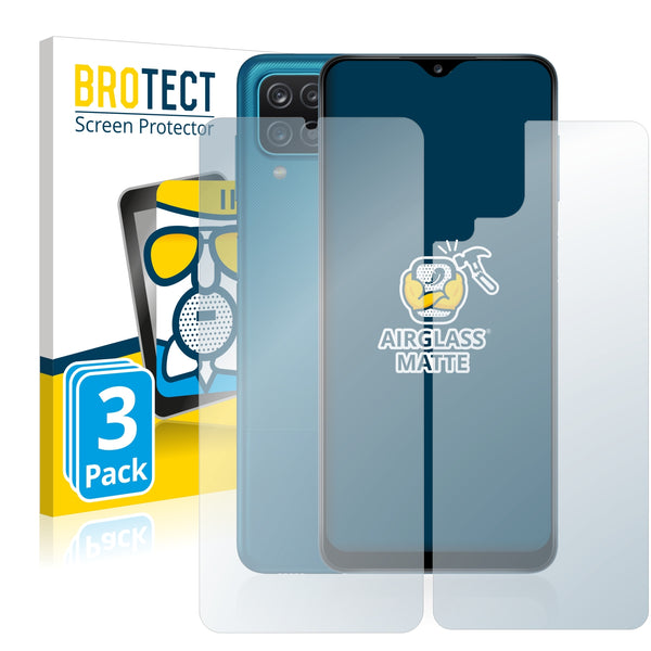 3x BROTECT Matte Screen Protector for Samsung Galaxy A12 (Front + Back)