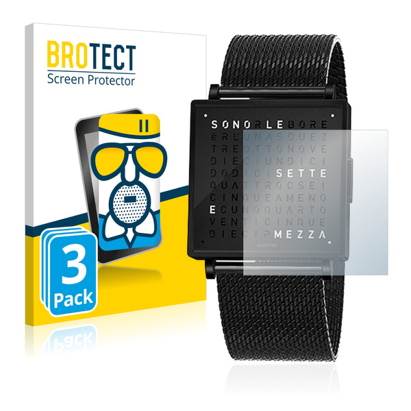 3x BROTECT AirGlass Matte Glass Screen Protector for Qlocktwo W35