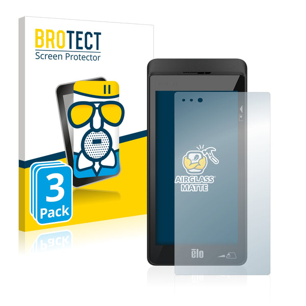 3x BROTECT AirGlass Matte Glass Screen Protector for Elo TouchSystems M60 Pay Mobile Computer