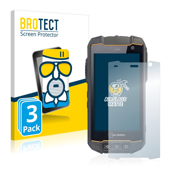 3x BROTECT AirGlass Matte Glass Screen Protector for i.safe IS530.RG