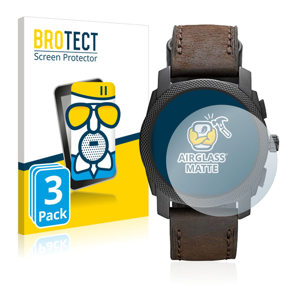 3x BROTECT AirGlass Matte Glass Screen Protector for Fossil Chronograph