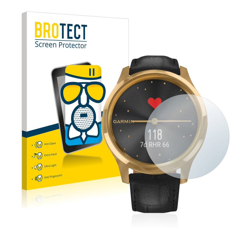 BROTECT AirGlass Matte Glass Screen Protector for Garmin vivomove Luxe (42 mm)