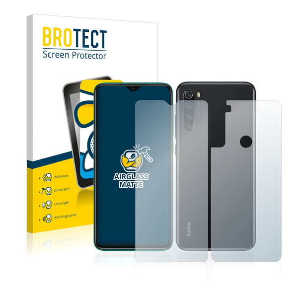 BROTECT AirGlass Matte Glass Screen Protector for Xiaomi Redmi Note 8 (Front + Back)