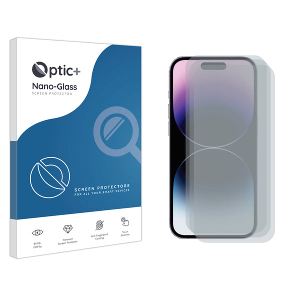 3pk Optic+ Nano Glass Screen Protector for Apple iPhone 14 Pro
